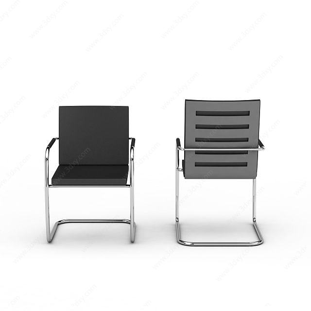 简约灰色办公椅3D模型