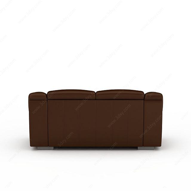褐色双人沙发3D模型