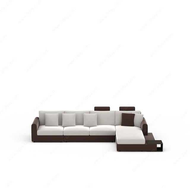 简约L型沙发3D模型