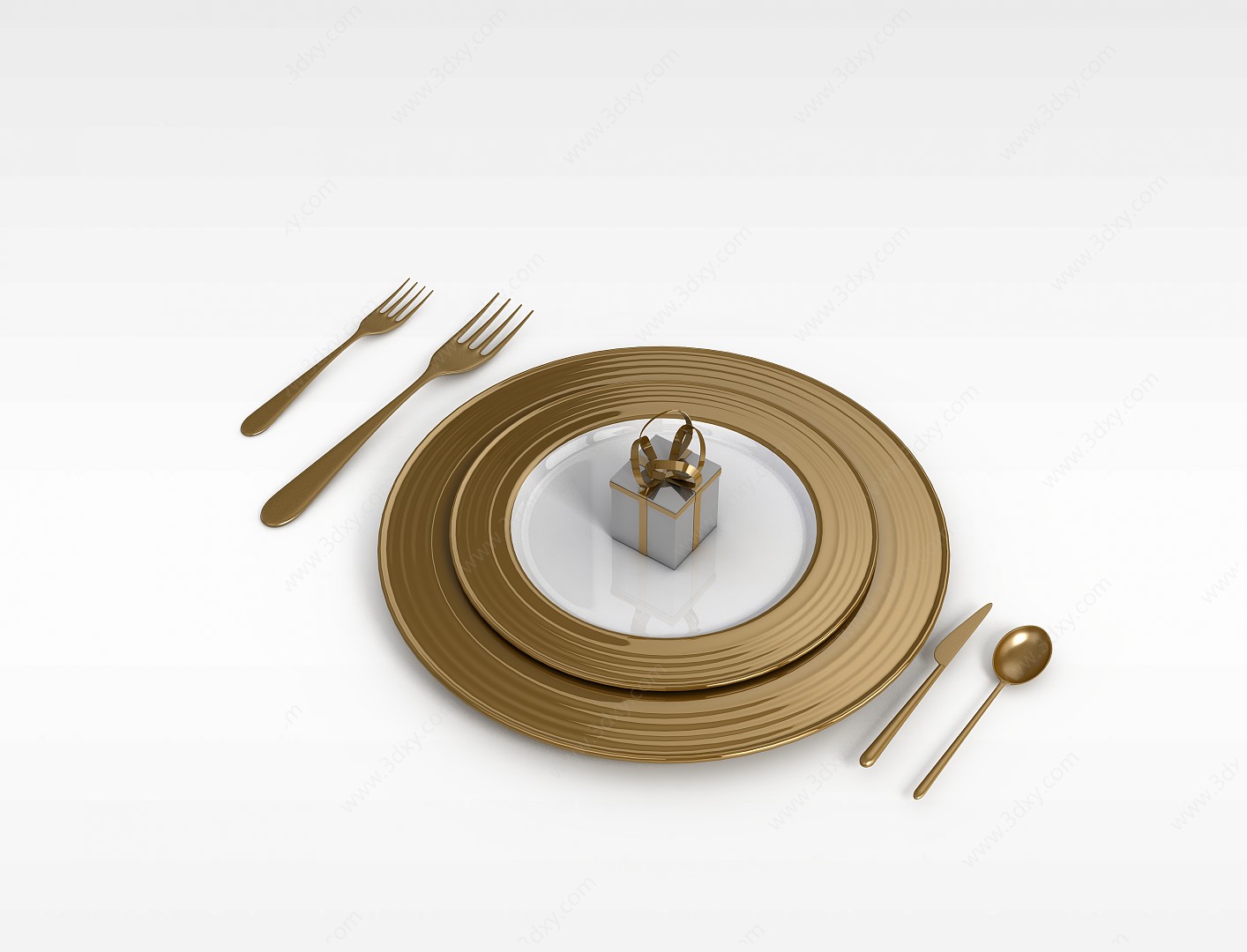 高档西餐餐具3D模型
