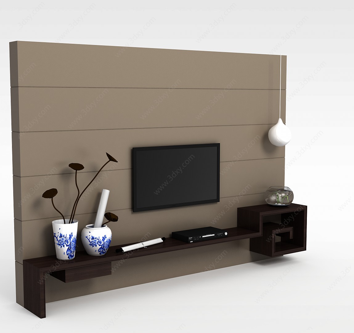 个性木质电视柜3D模型