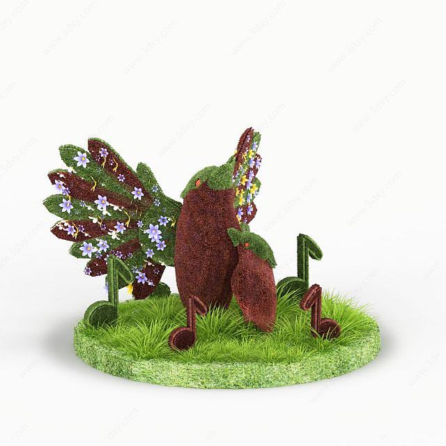 小鸟园艺造型3D模型
