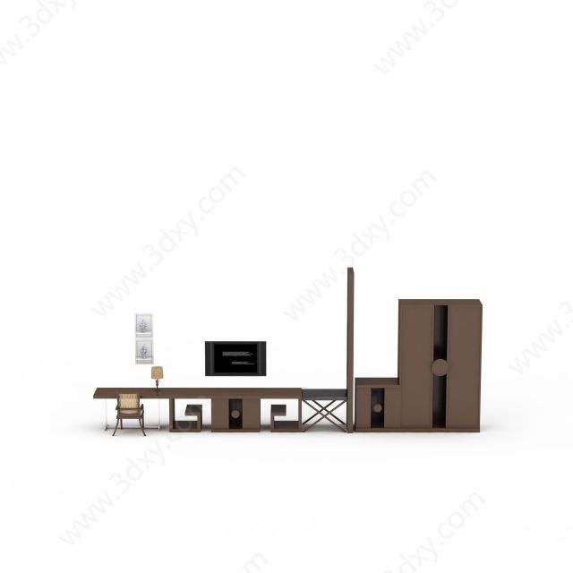 现代家居电视柜组合3D模型