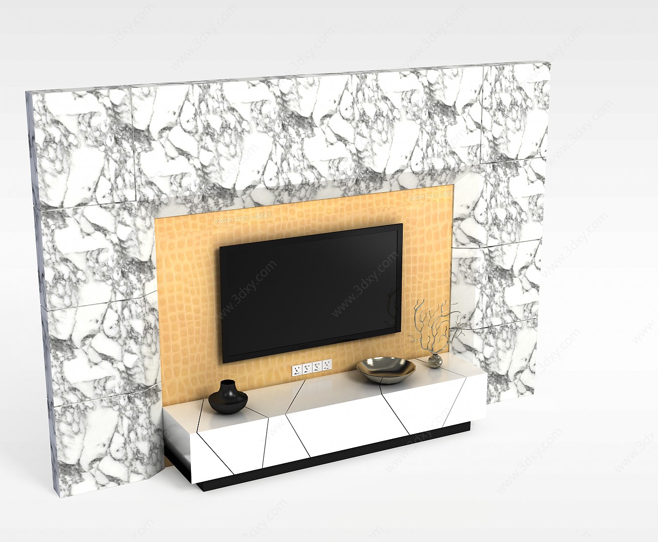 大理石背景墙3D模型