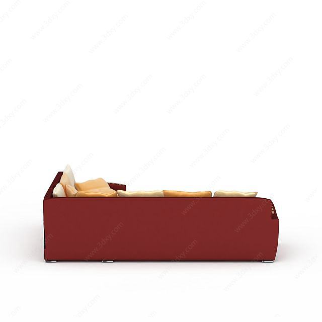 红色沙发3D模型