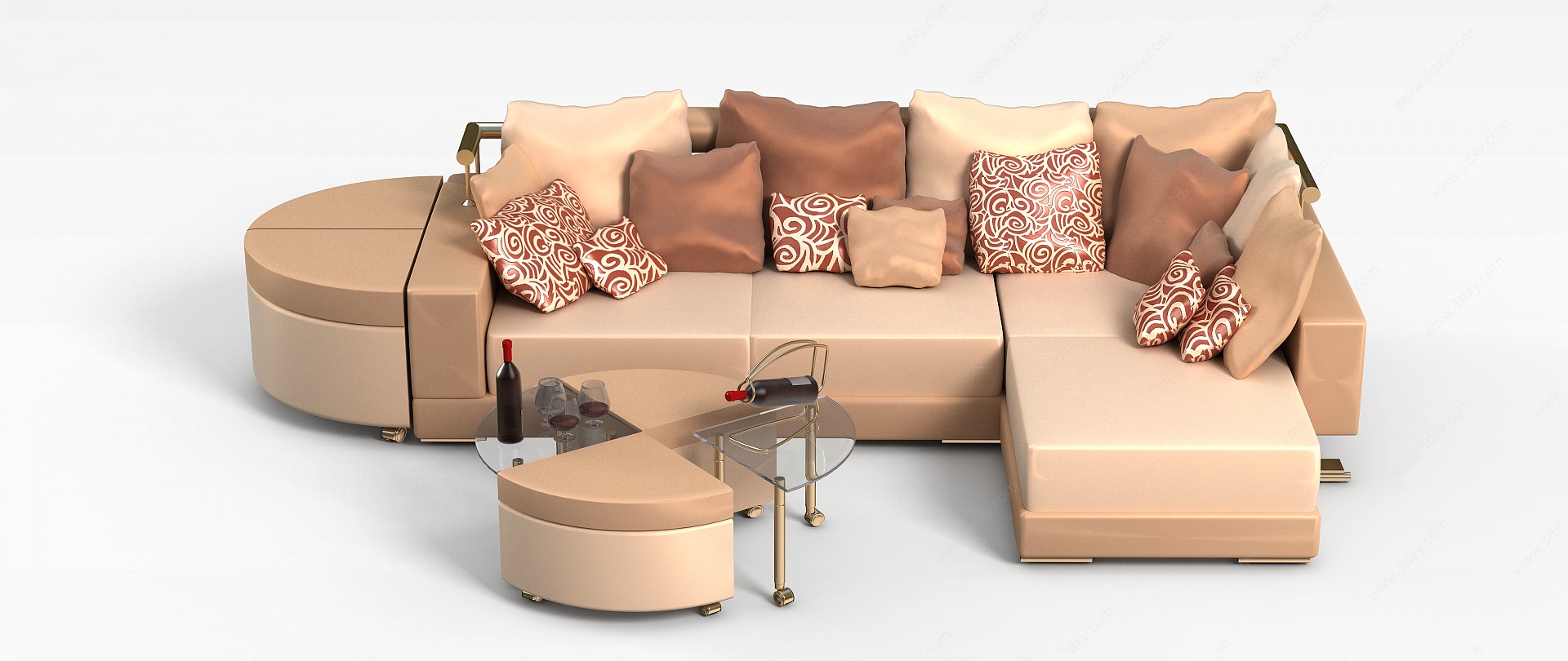 转角沙发组合3D模型