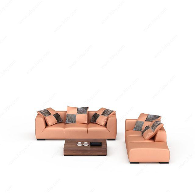 高档沙发组合3D模型