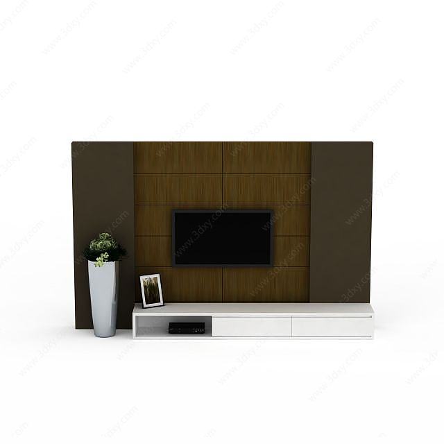 客厅背景墙3D模型