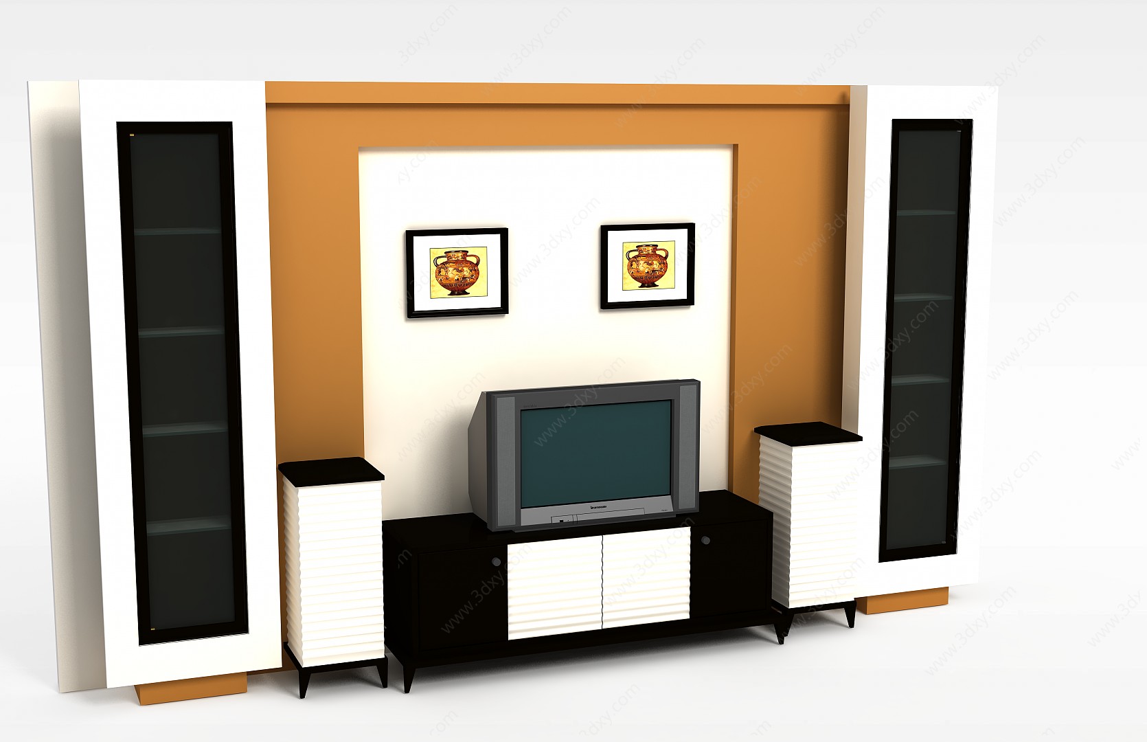 客厅电视柜背景墙3D模型