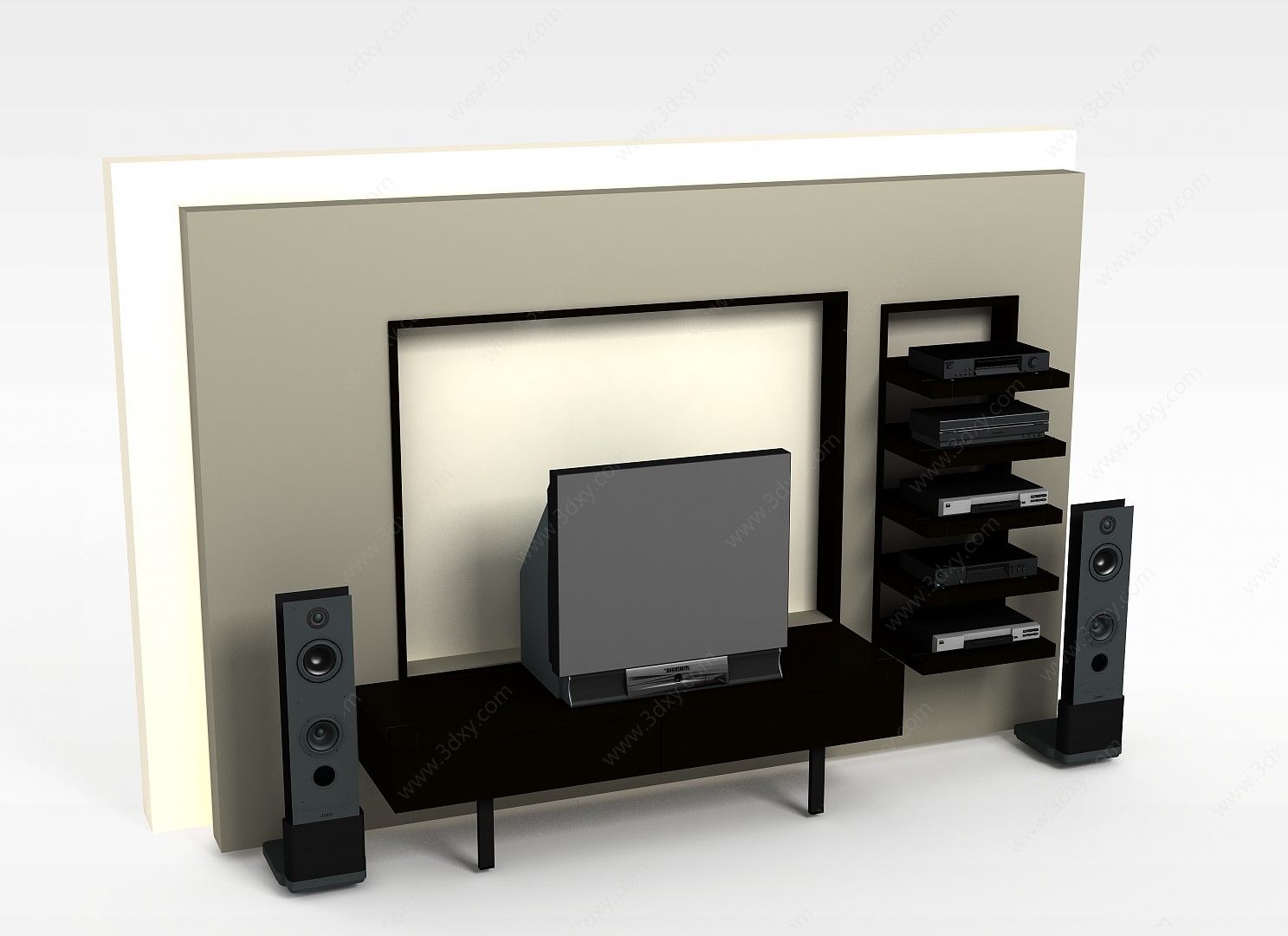 现代简约风格电视柜组合3D模型