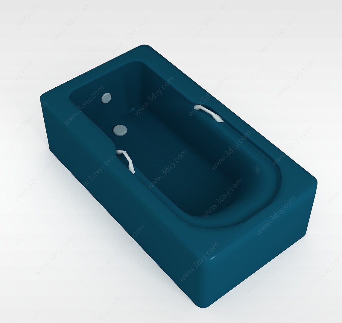 蓝色浴缸3D模型