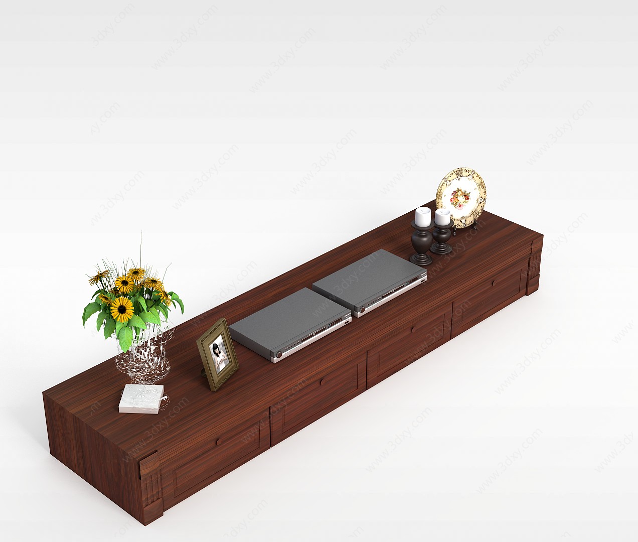 现代木质电视柜3D模型