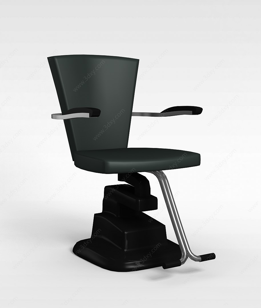 现代黑色美发椅3D模型