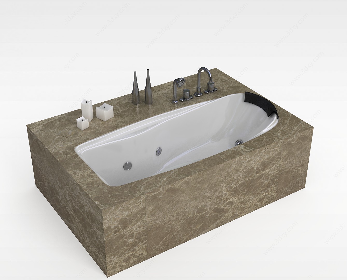 高档玉石浴缸3D模型