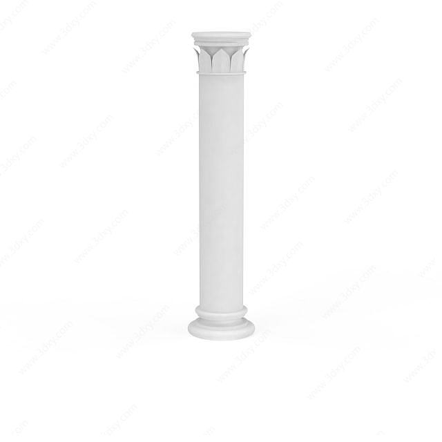 中式柱子石膏构件3D模型