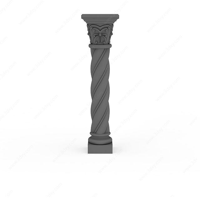 雕花柱子石膏构件3D模型