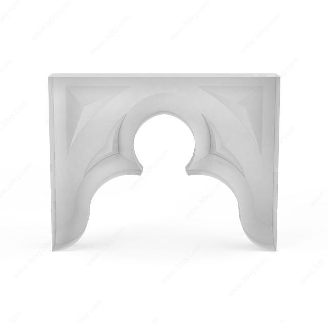 精美欧式拱形柱子3D模型
