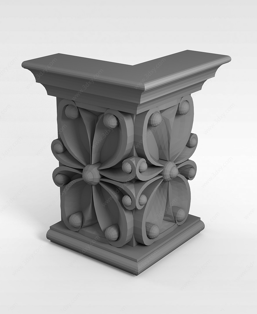 印花柱子构件3D模型