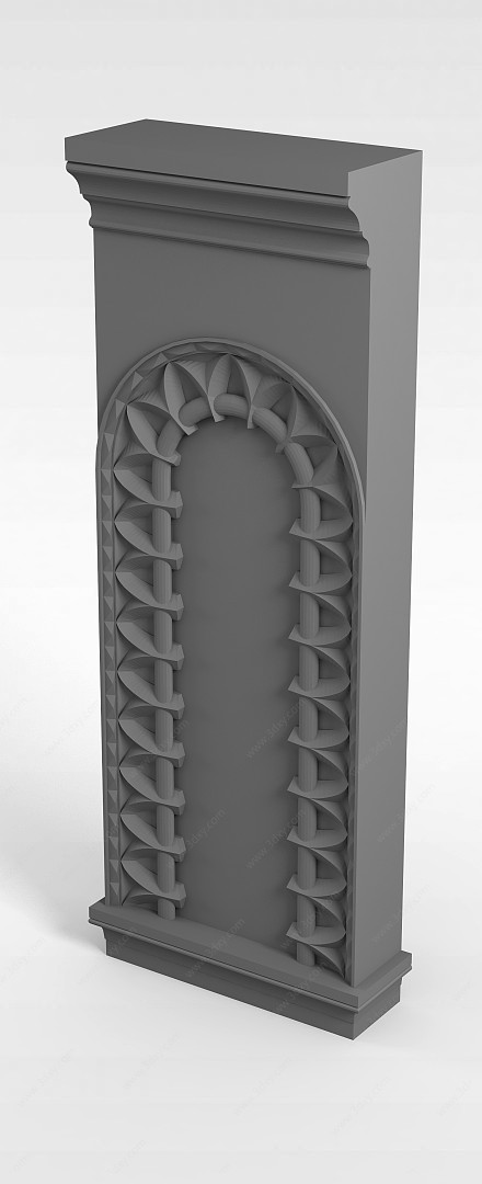 水泥拱形花纹构件3D模型