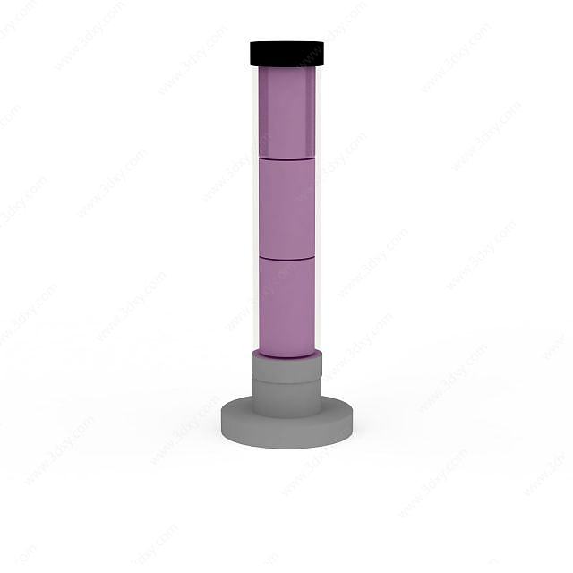 紫色圆形柱子3D模型