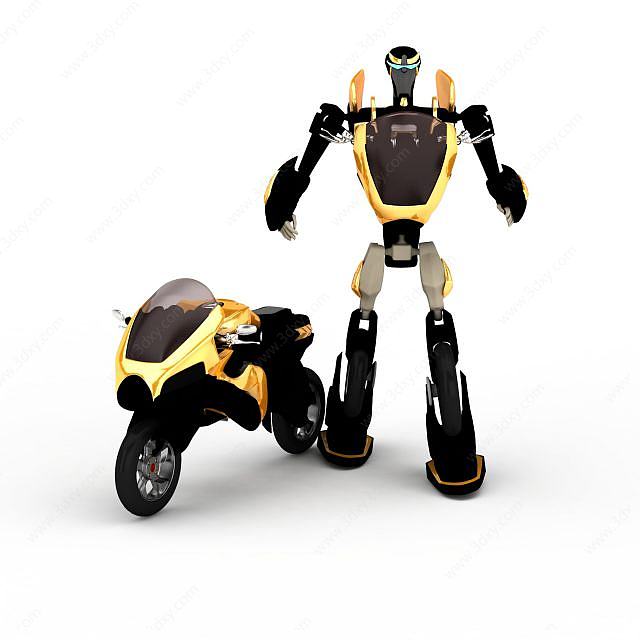 卡通摩托车3D模型