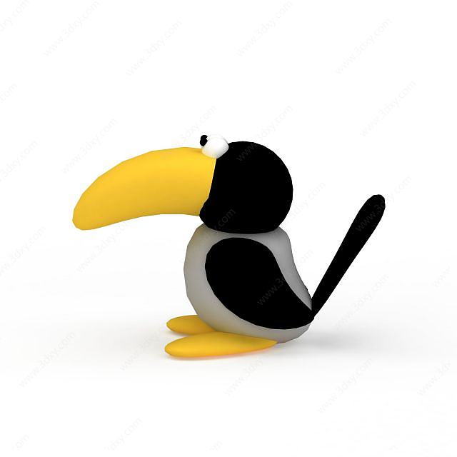 企鹅卡通玩具3D模型