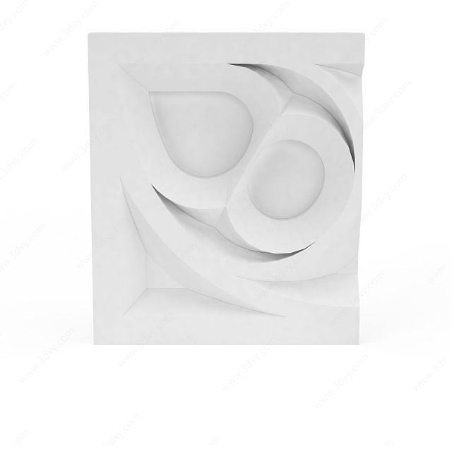 方形雕花构件3D模型