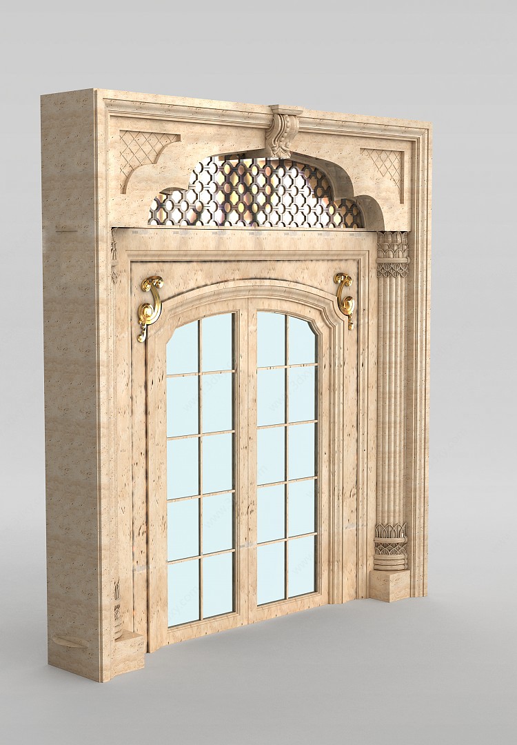 室内玻璃门3D模型