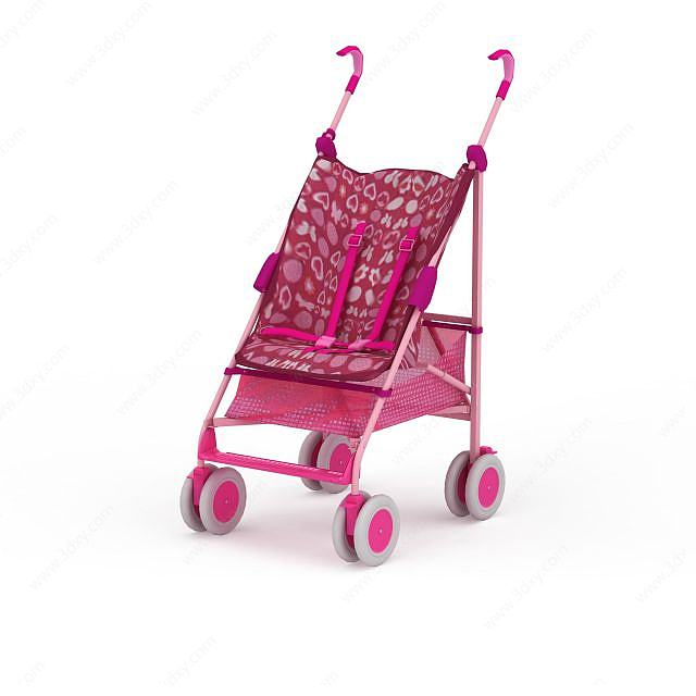 粉色儿童车3D模型