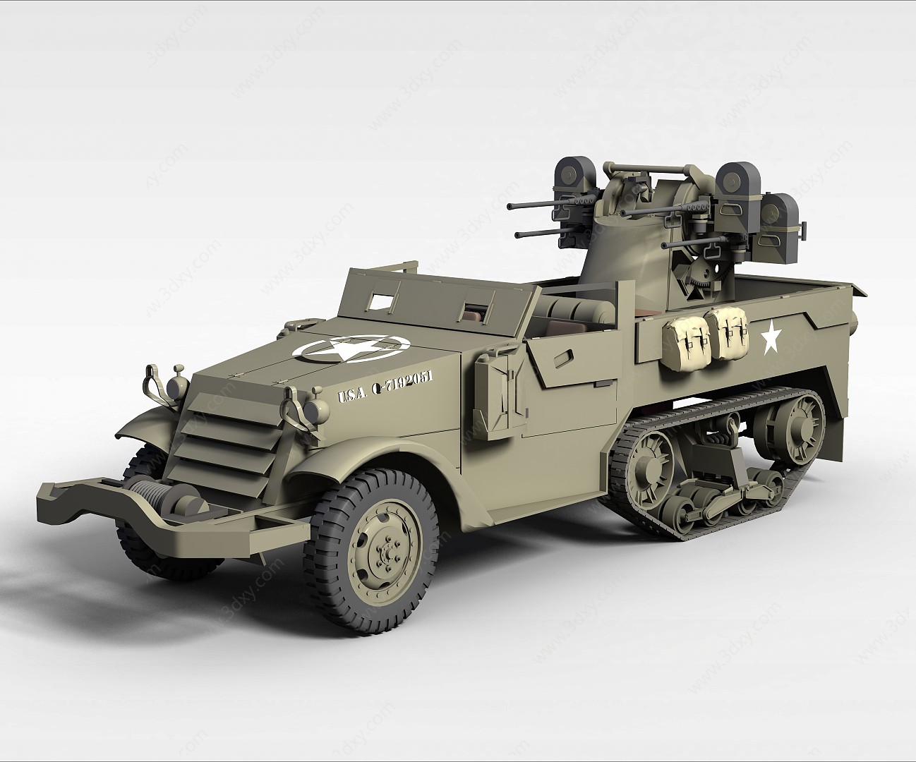 军用卡车3D模型