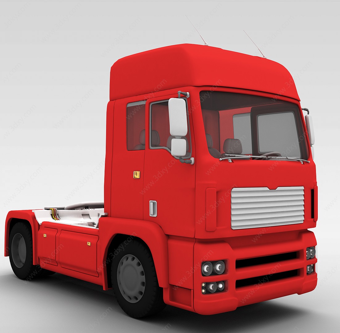 红色卡车3D模型