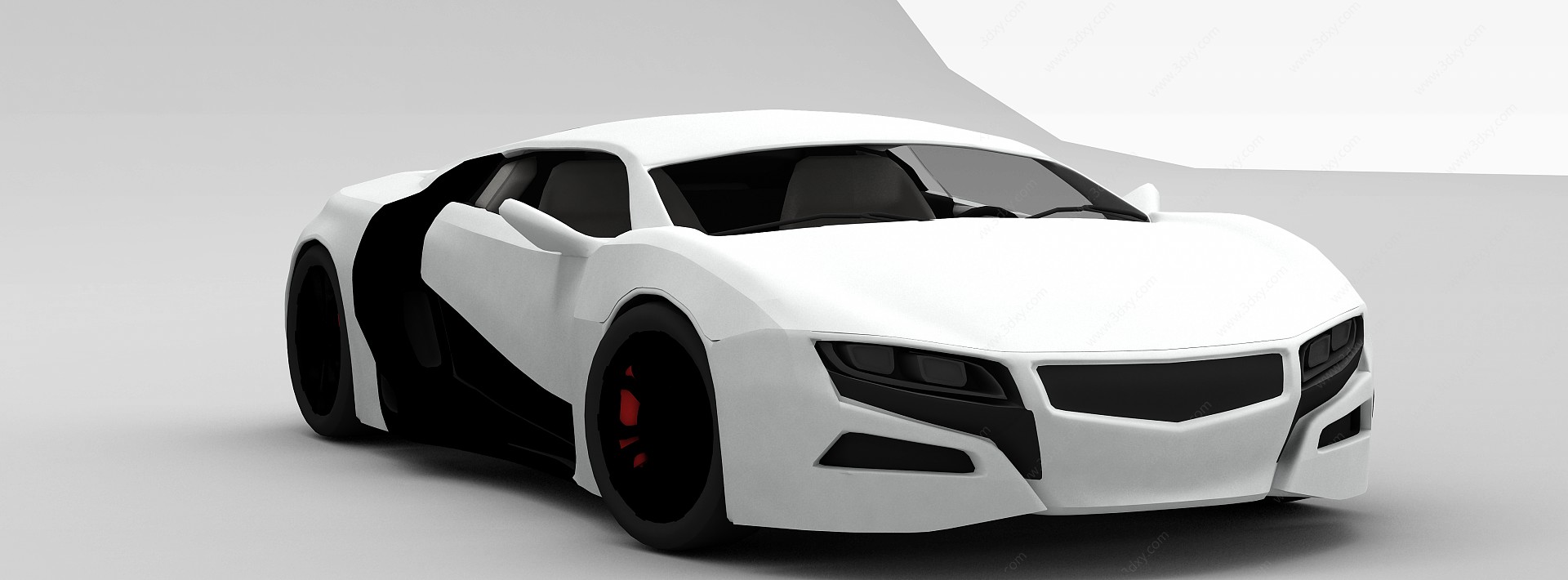 白色汽车3D模型
