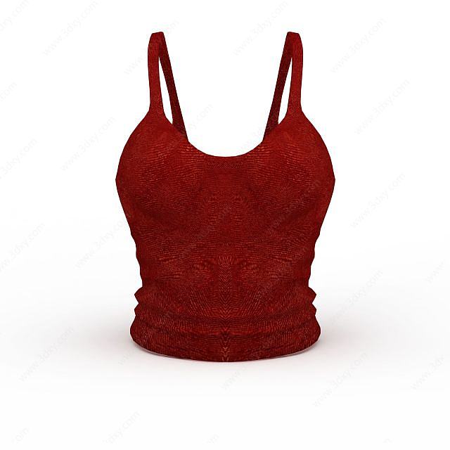 红色束胸内衣3D模型
