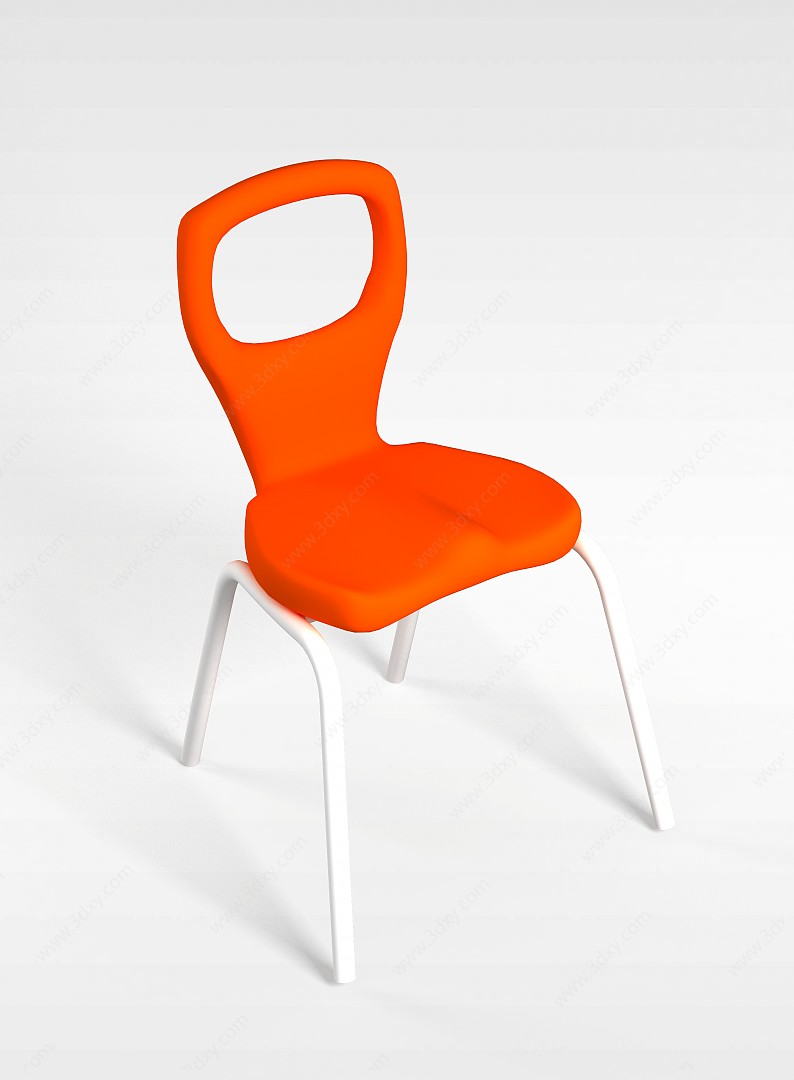 橘色简易椅子3D模型