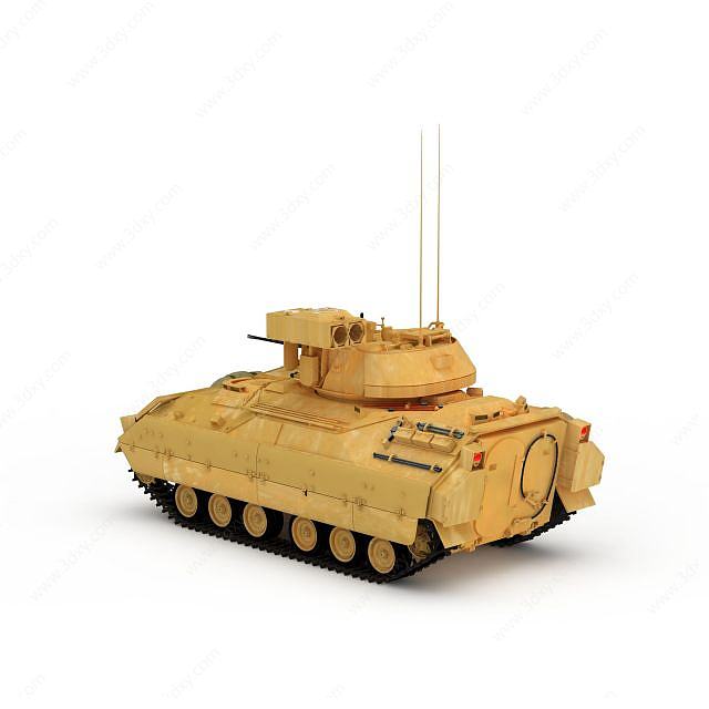 黄色坦克3D模型