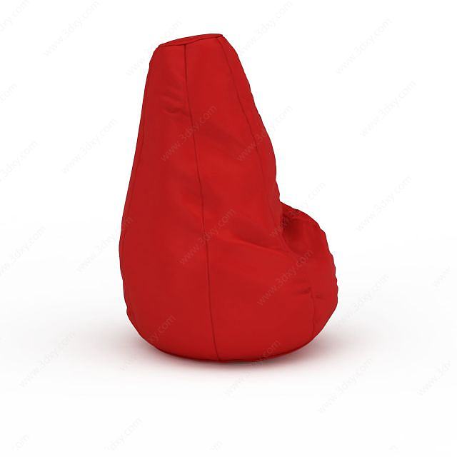 红色沙发躺椅3D模型