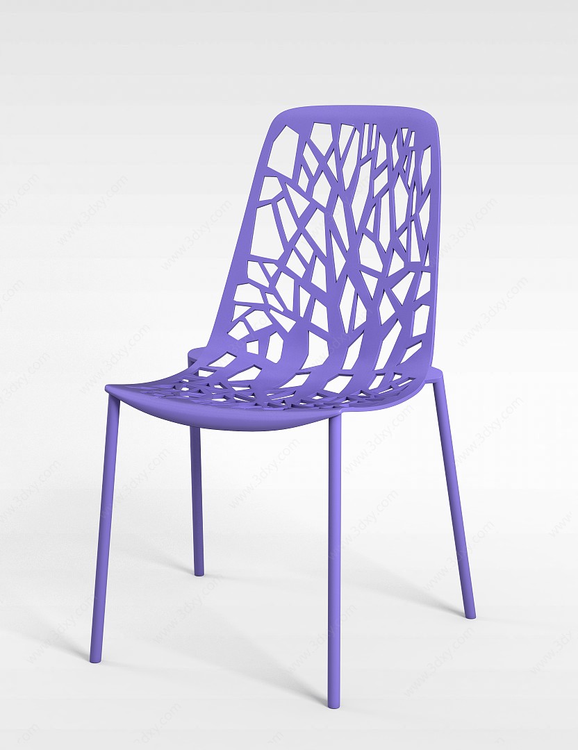 紫色椅子3D模型
