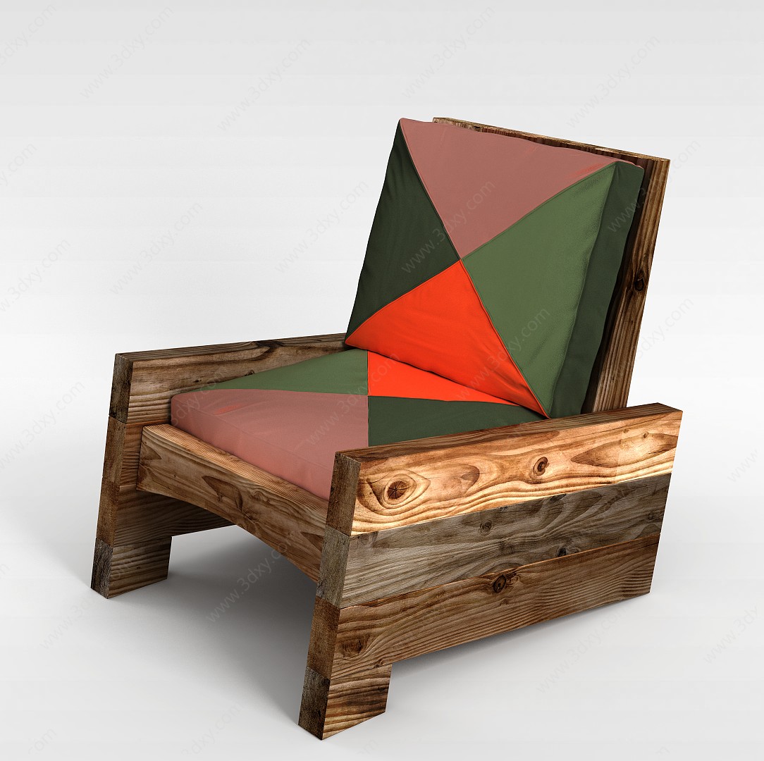 木质个性沙发3D模型