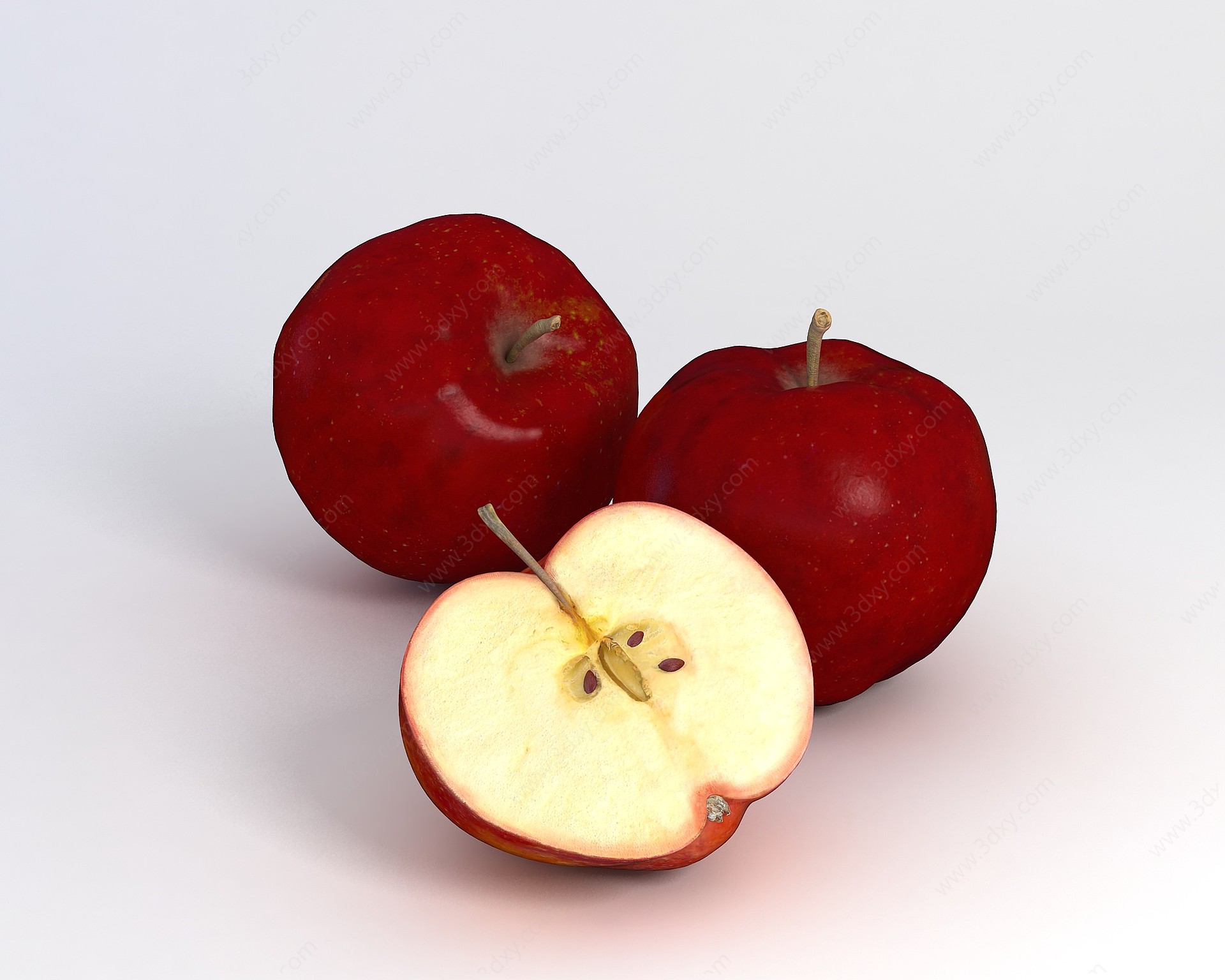 新鲜红苹果3D模型