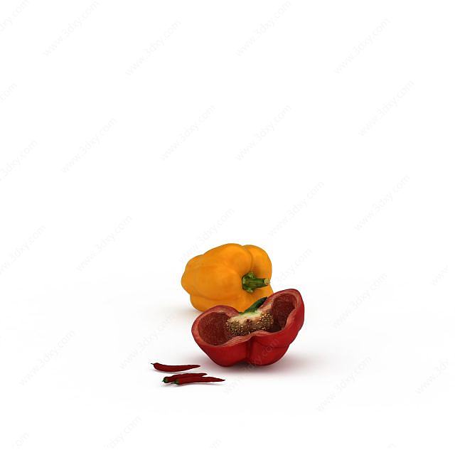 彩色柿子椒3D模型