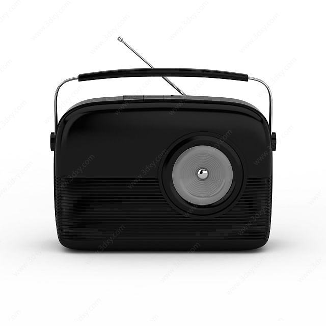 黑色收音机3D模型