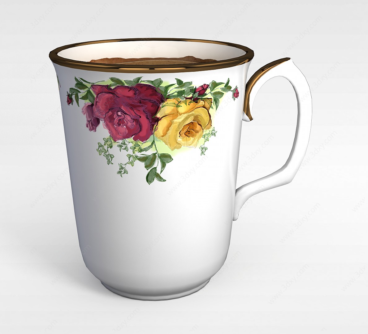 白色陶瓷茶杯3D模型