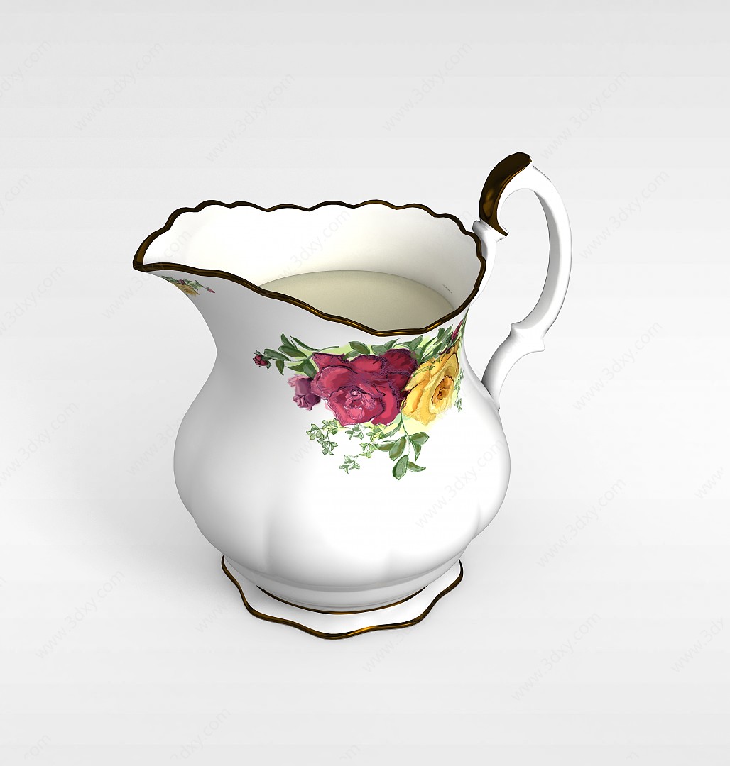欧式陶瓷水壶3D模型