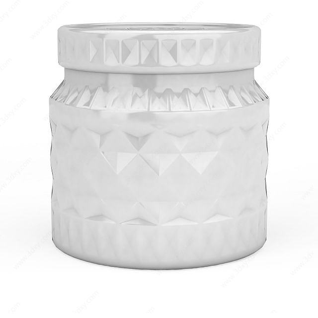 白色陶瓷罐子3D模型