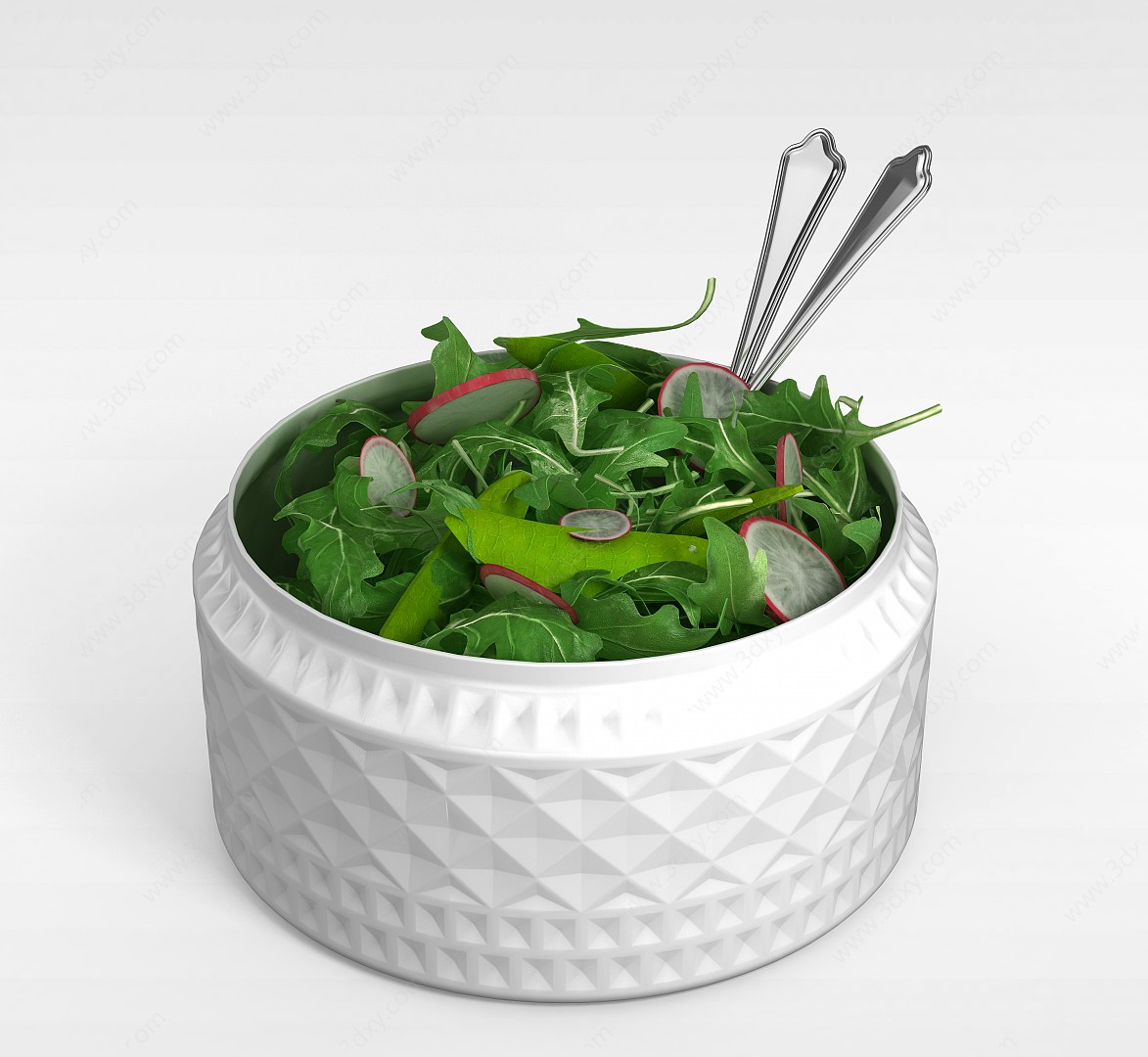 蔬菜沙拉盘子3D模型