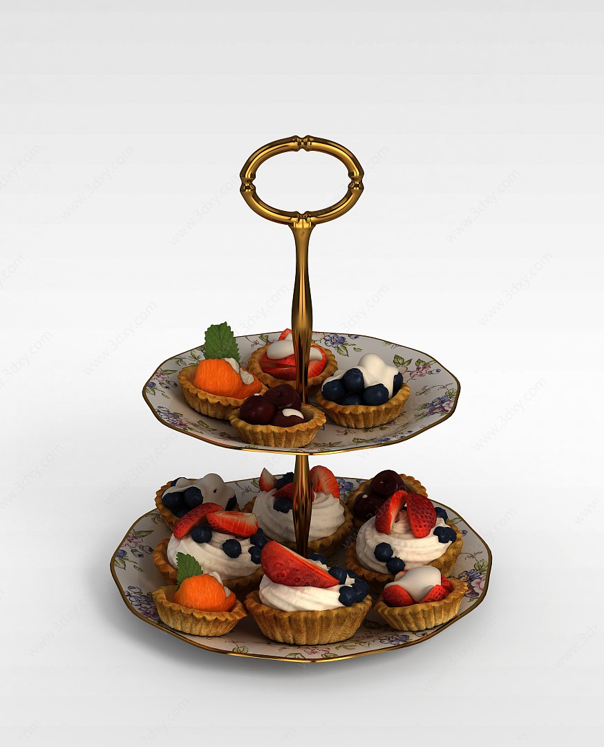 蛋糕陶瓷盘子3D模型