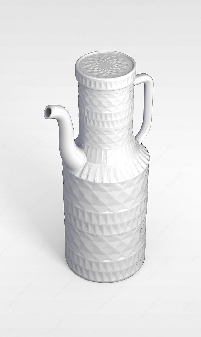 白色陶瓷瓶子3D模型