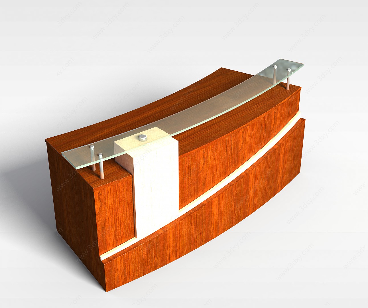 木质前台桌3D模型