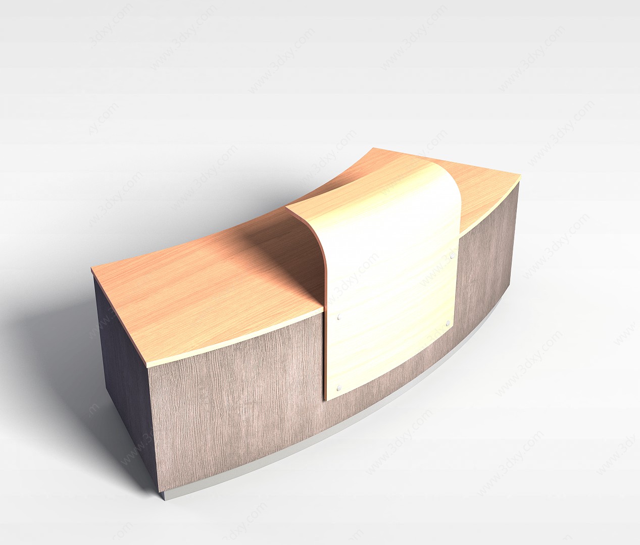 木质前台接待桌3D模型