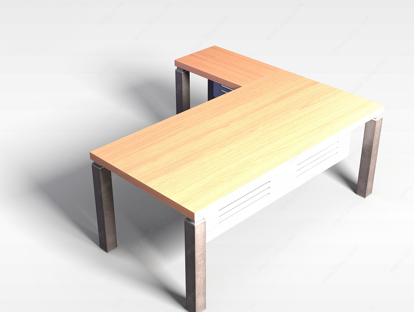L型办公桌3D模型